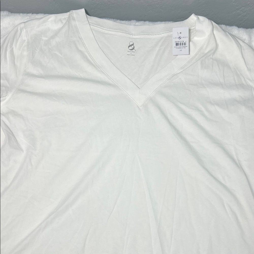 Lou & Grey White V-Neck Top